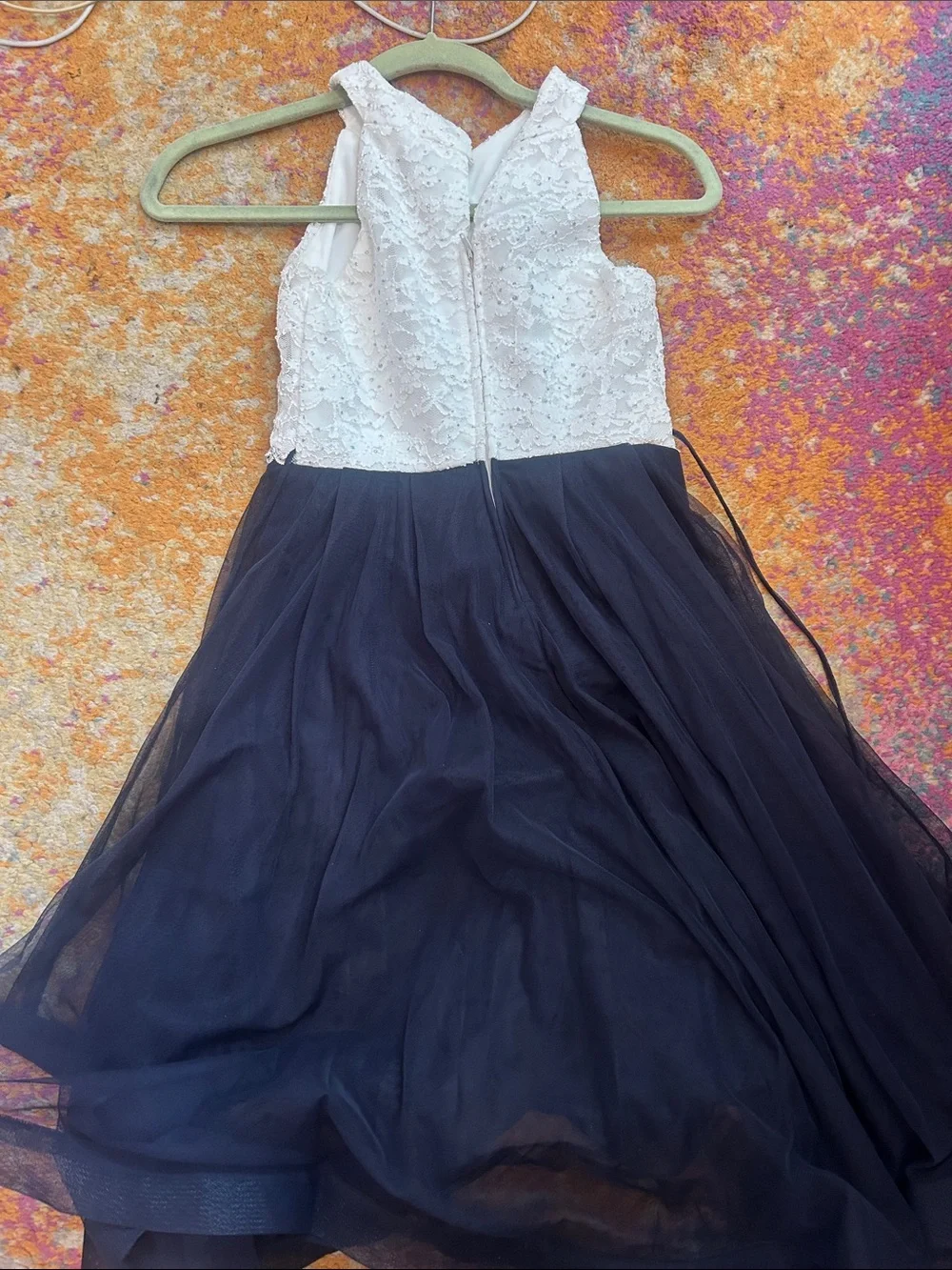 Speechless White Lace & Navy Tulle Party Dress for Girls